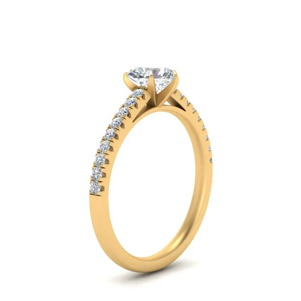 IGI Certified 1/2 - 5 Carat Lab Grown Diamond Thin Engagement Ring 14K Gold