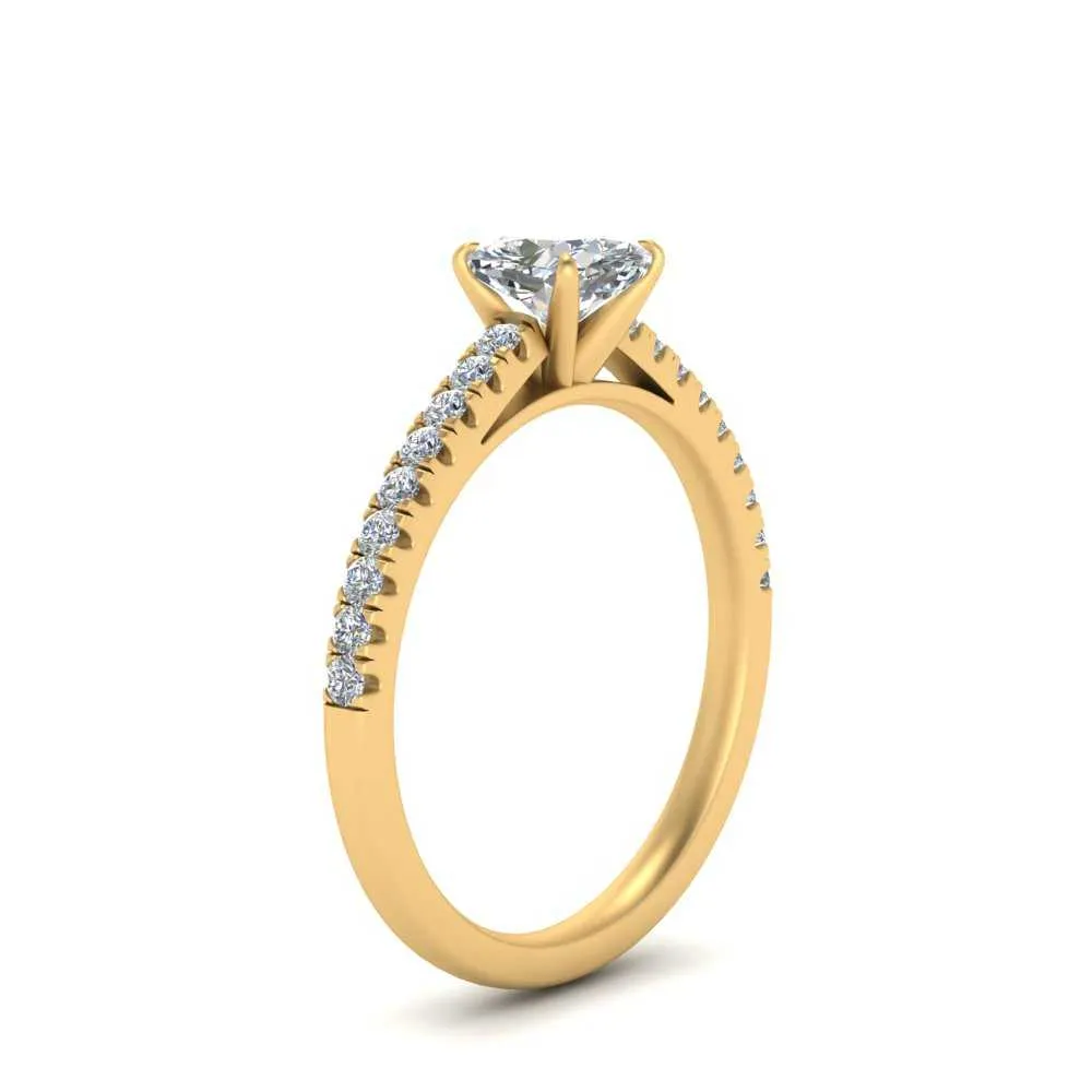 IGI Certified 1/2 - 5 Carat Lab Grown Diamond Thin Engagement Ring 14K Gold