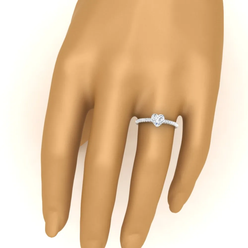 IGI Certified 1/2 - 5 Carat Lab Grown Diamond Thin Engagement Ring 14K Gold