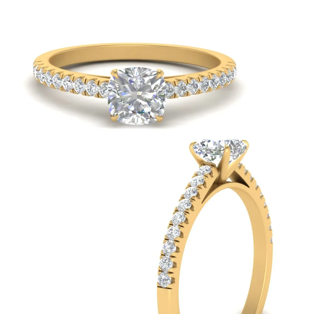 IGI Certified 1/2 - 5 Carat Lab Grown Diamond Thin Engagement Ring 14K Gold