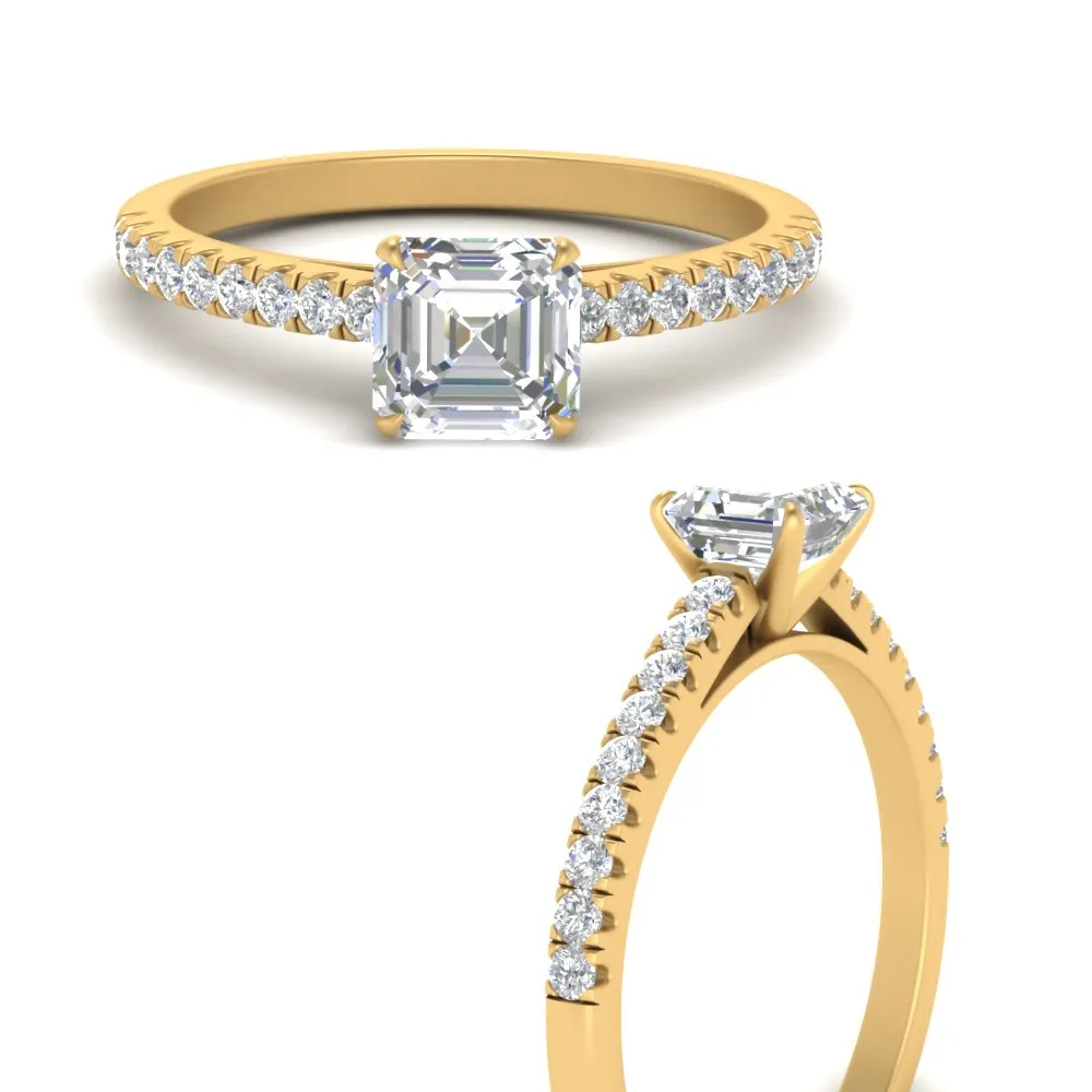 IGI Certified 1/2 - 5 Carat Lab Grown Diamond Thin Engagement Ring 14K Gold