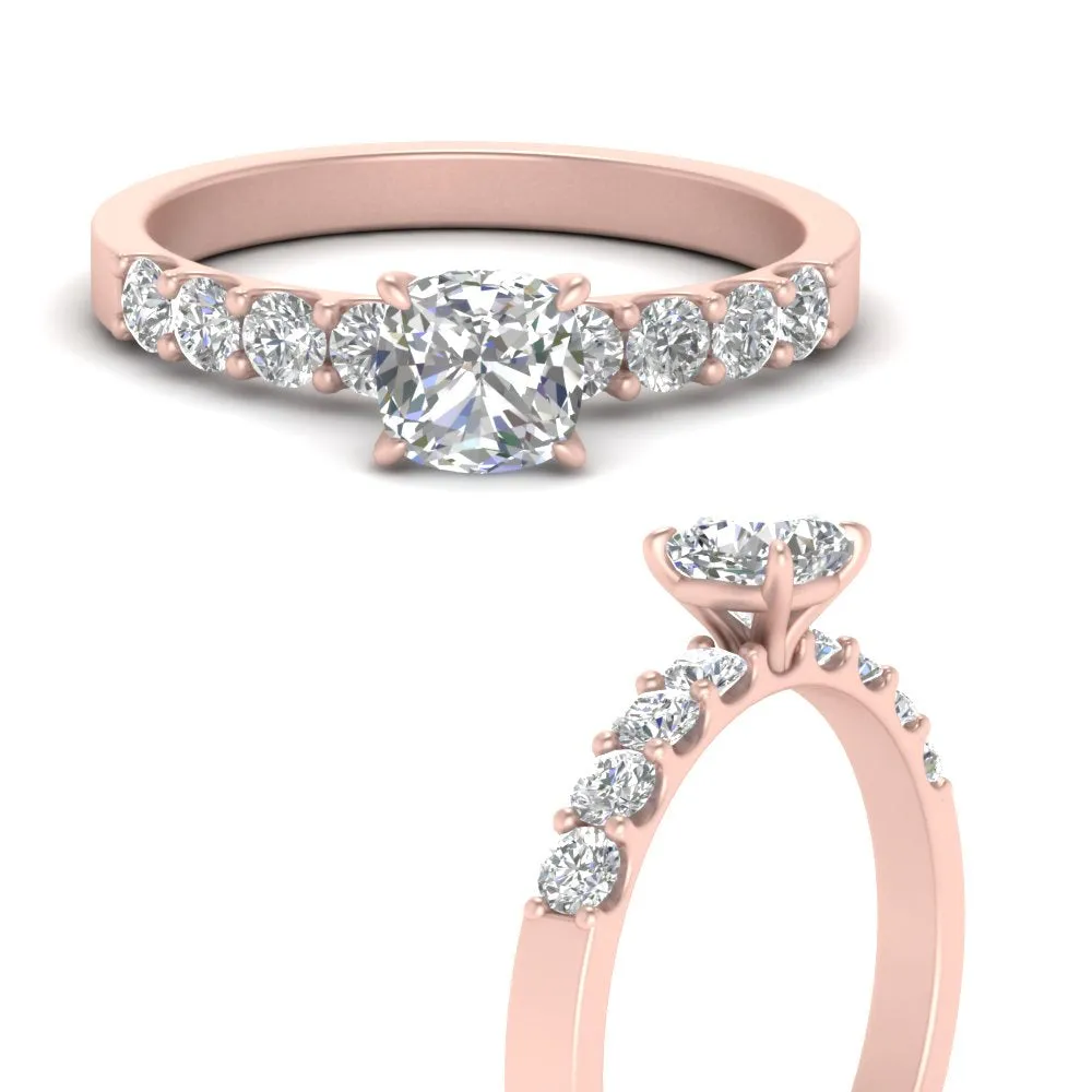 IGI Certified 1/2 - 5 Carat Lab Grown Diamond U Prong Women Engagement Ring 14K Gold
