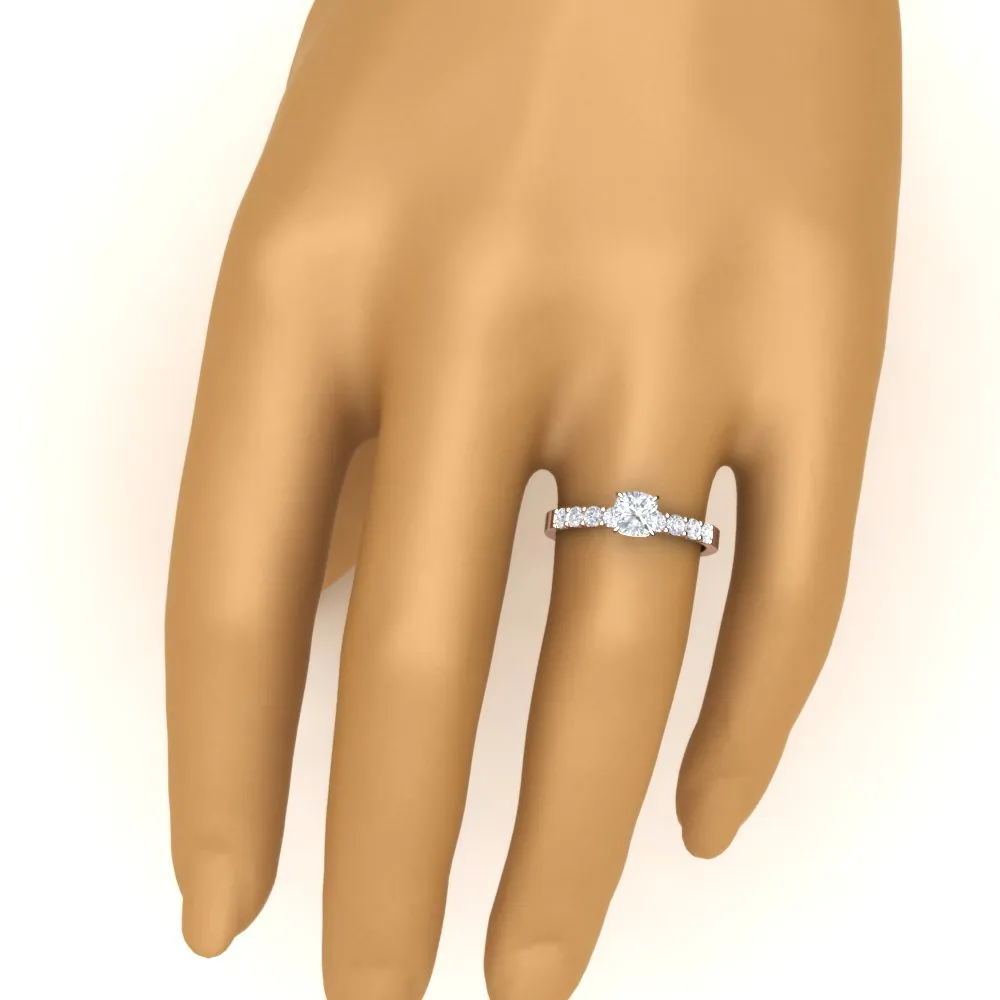 IGI Certified 1/2 - 5 Carat Lab Grown Diamond U Prong Women Engagement Ring 14K Gold