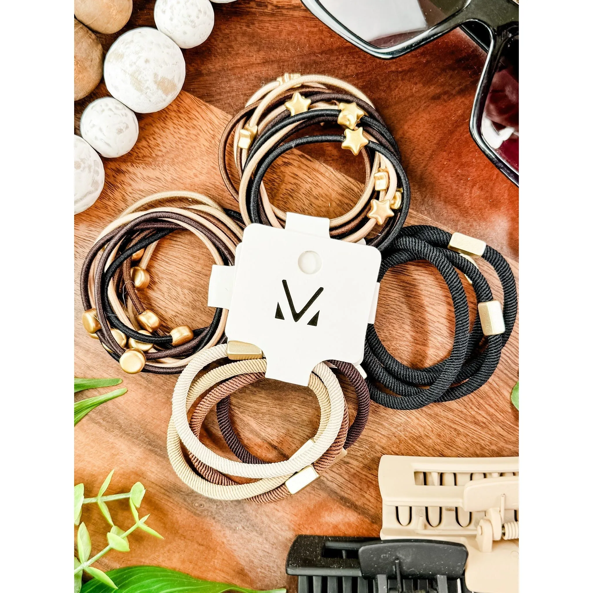 IN STOCK Hair Tie Bracelet Sets - Neutral Gold Accents | Hair Accessories