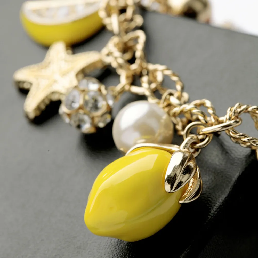 Jemma Starfish & Lemon Charm Link Bracelet