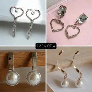 Jewelestia Heart & Pearl Elegance Collection (Pack of 4)