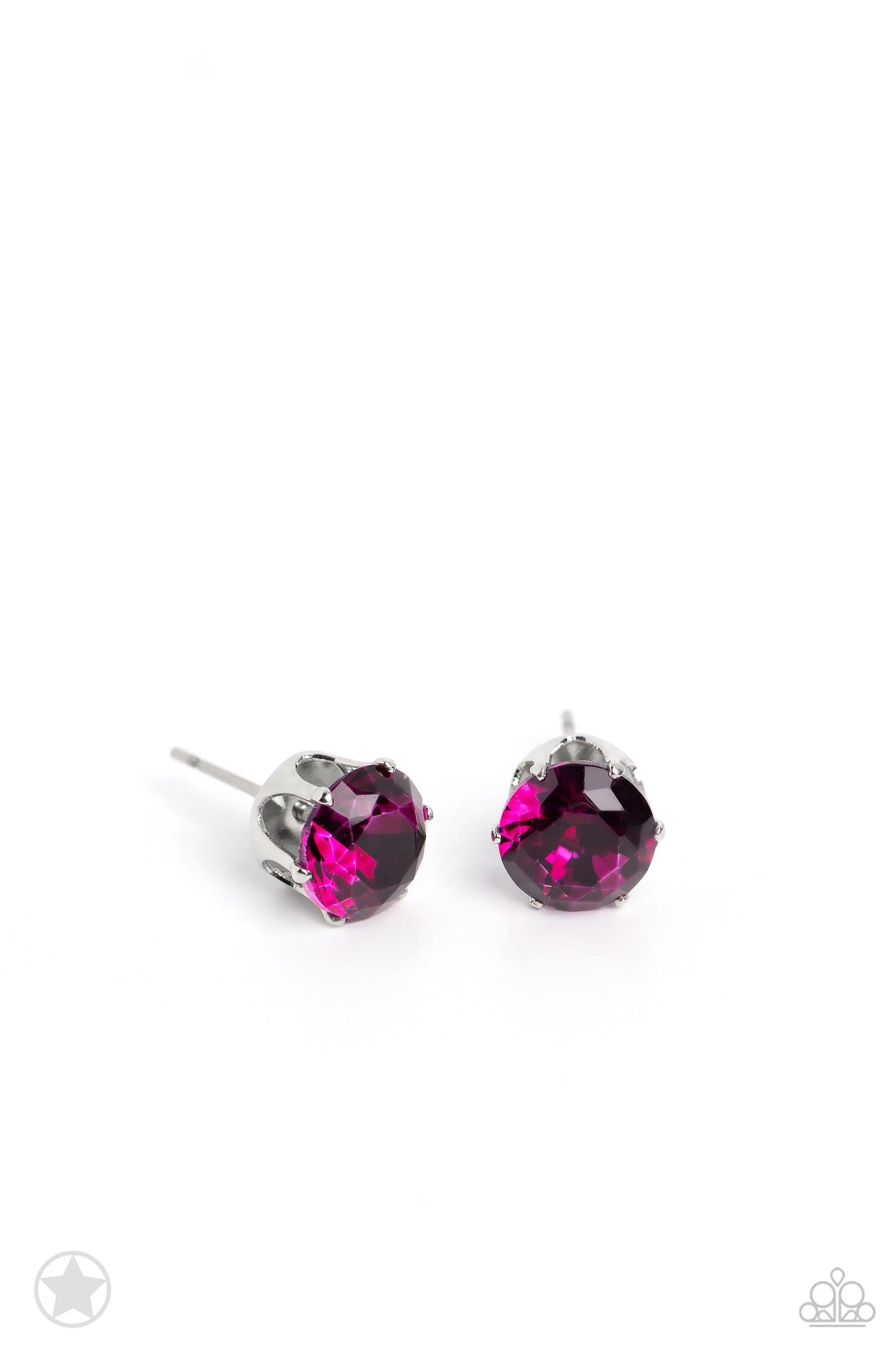 Just In TIMELESS - Pink Post Earring-Blockbuster-Paparazzi