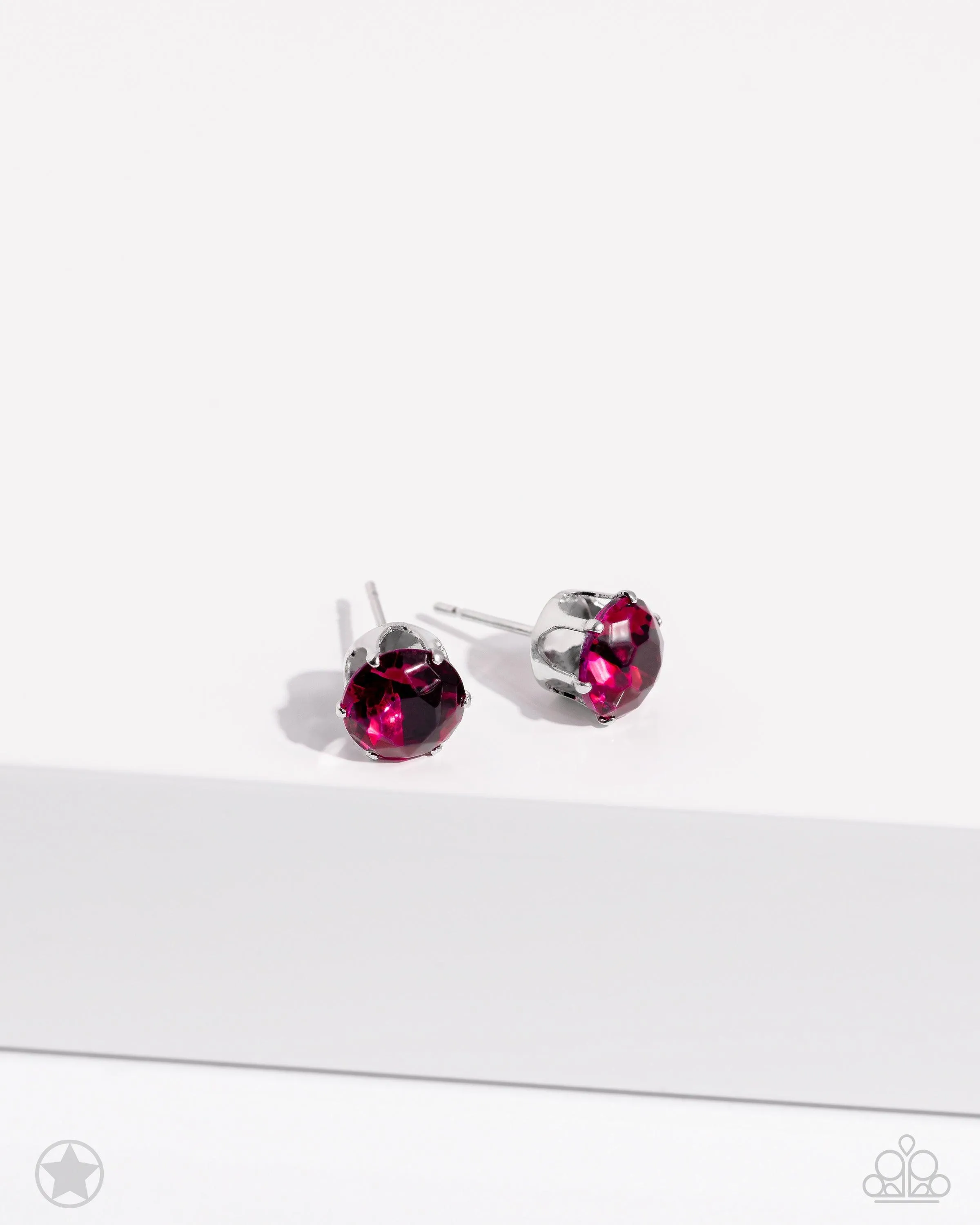 Just In TIMELESS - Pink Post Earring-Blockbuster-Paparazzi