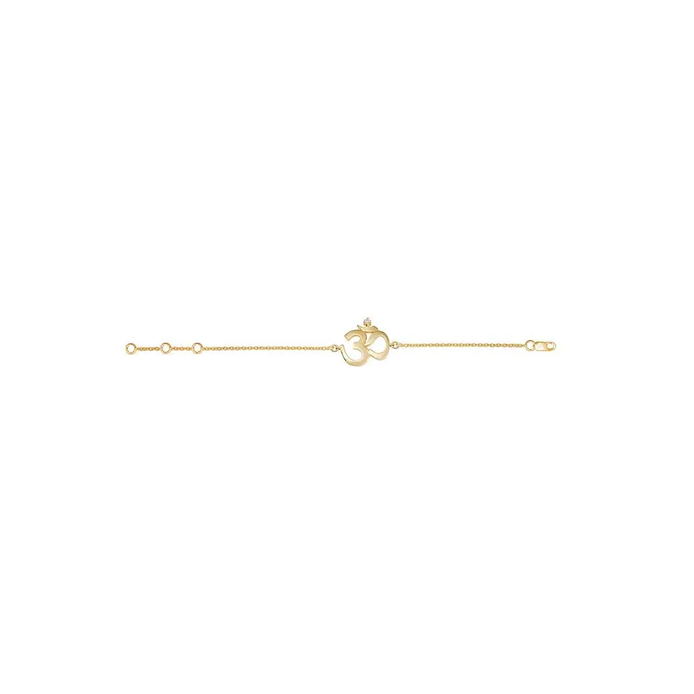 Kaj Fine Jewellery OM Single Diamond Chain Bracelet in 14KT Yellow Gold