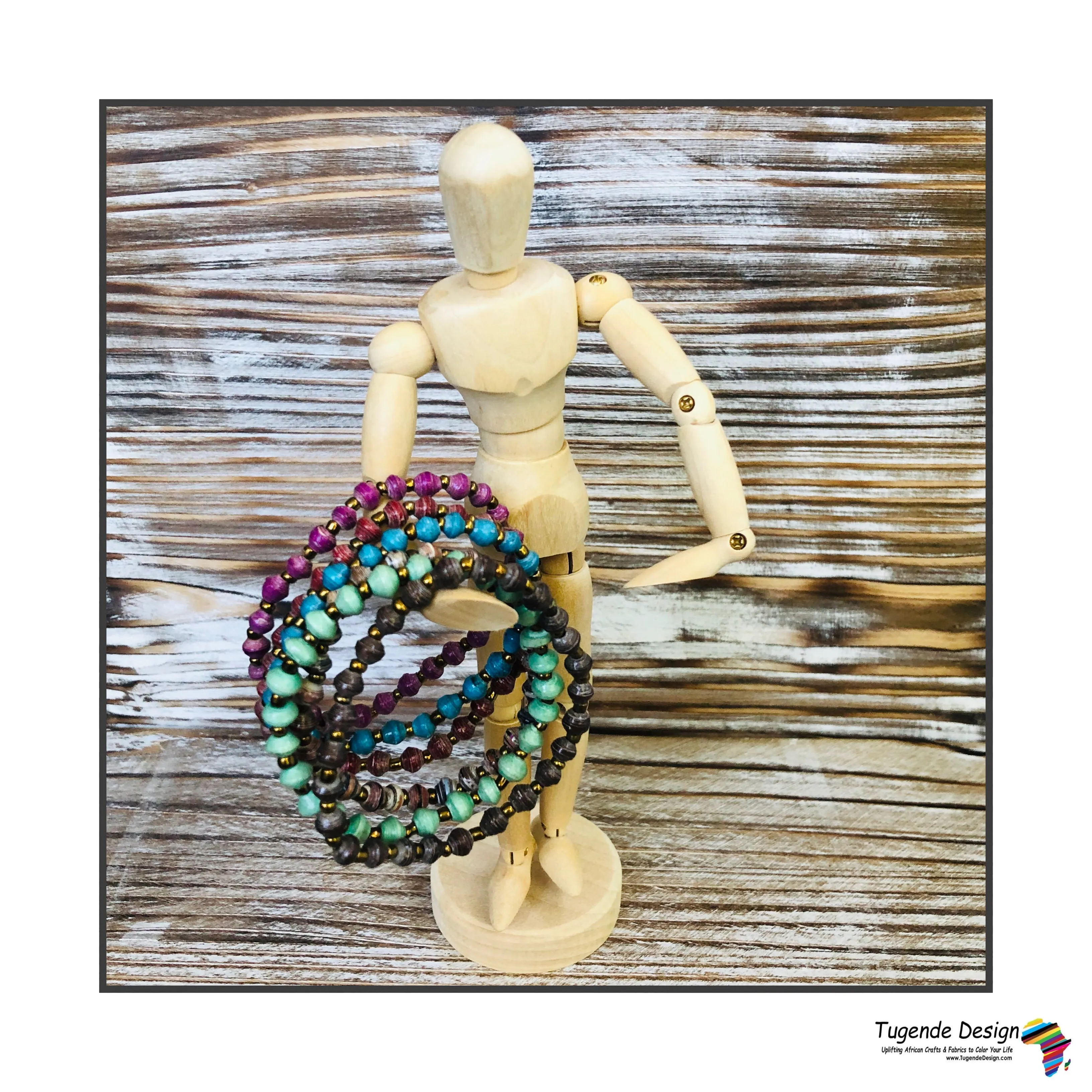 Kyendi Stackable Beaded Stretch Bracelets  (Set of 6 - Trendy Colors)