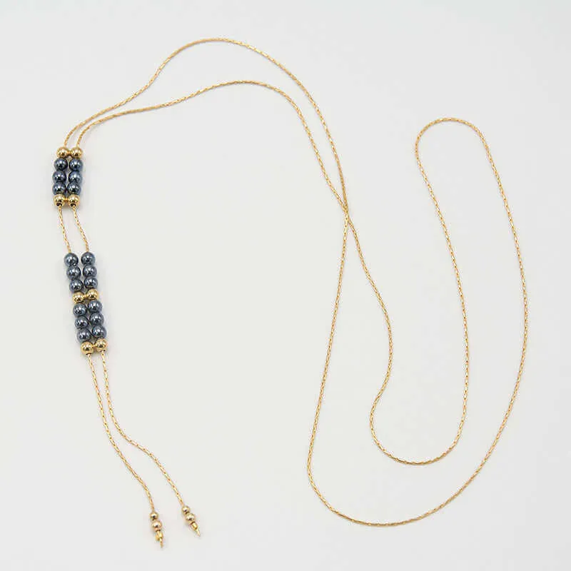 LARA ADJUSTABLE PEARL BEADS NECKLACE