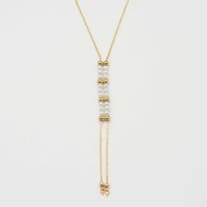 LARA ADJUSTABLE PEARL BEADS NECKLACE