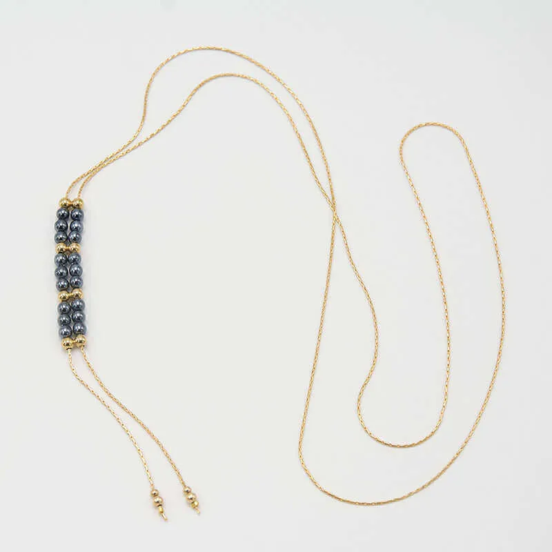 LARA ADJUSTABLE PEARL BEADS NECKLACE