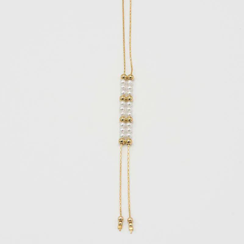 LARA ADJUSTABLE PEARL BEADS NECKLACE