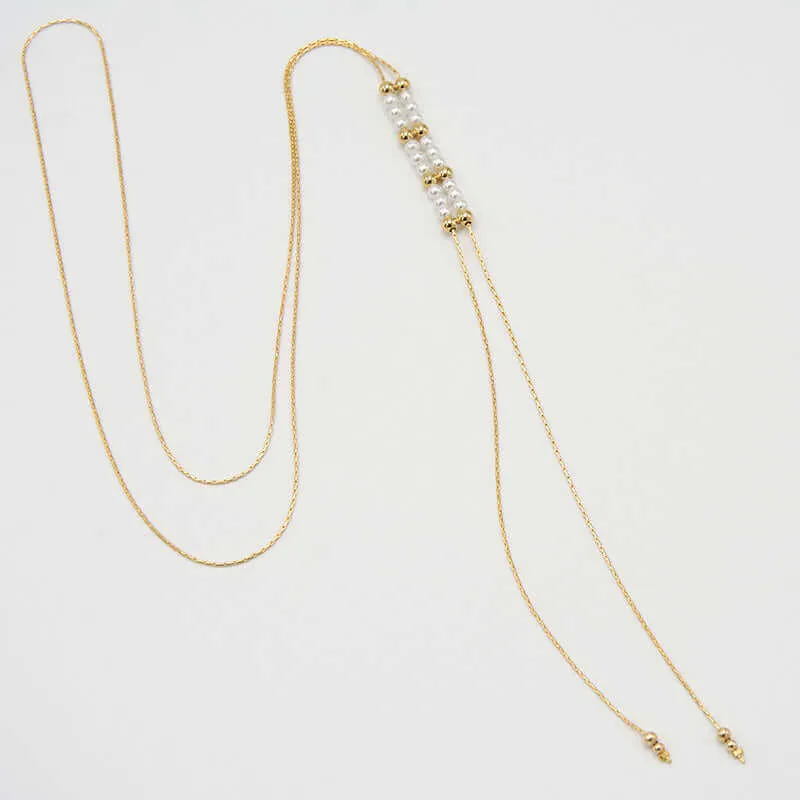 LARA ADJUSTABLE PEARL BEADS NECKLACE