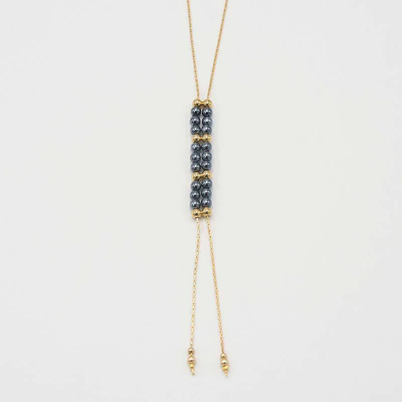 LARA ADJUSTABLE PEARL BEADS NECKLACE