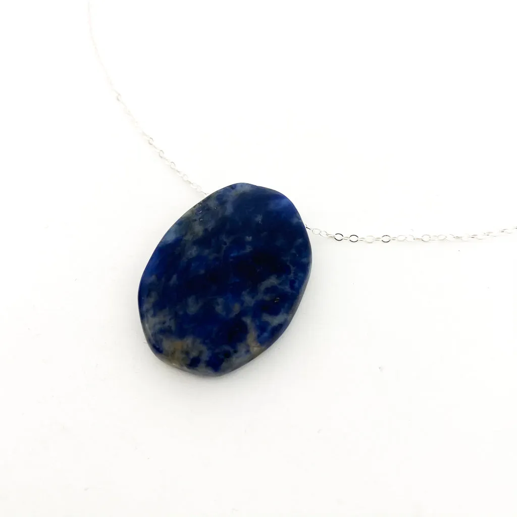 Large Smooth Oval Stone Necklaces