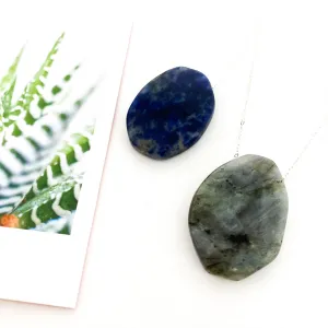 Large Smooth Oval Stone Necklaces