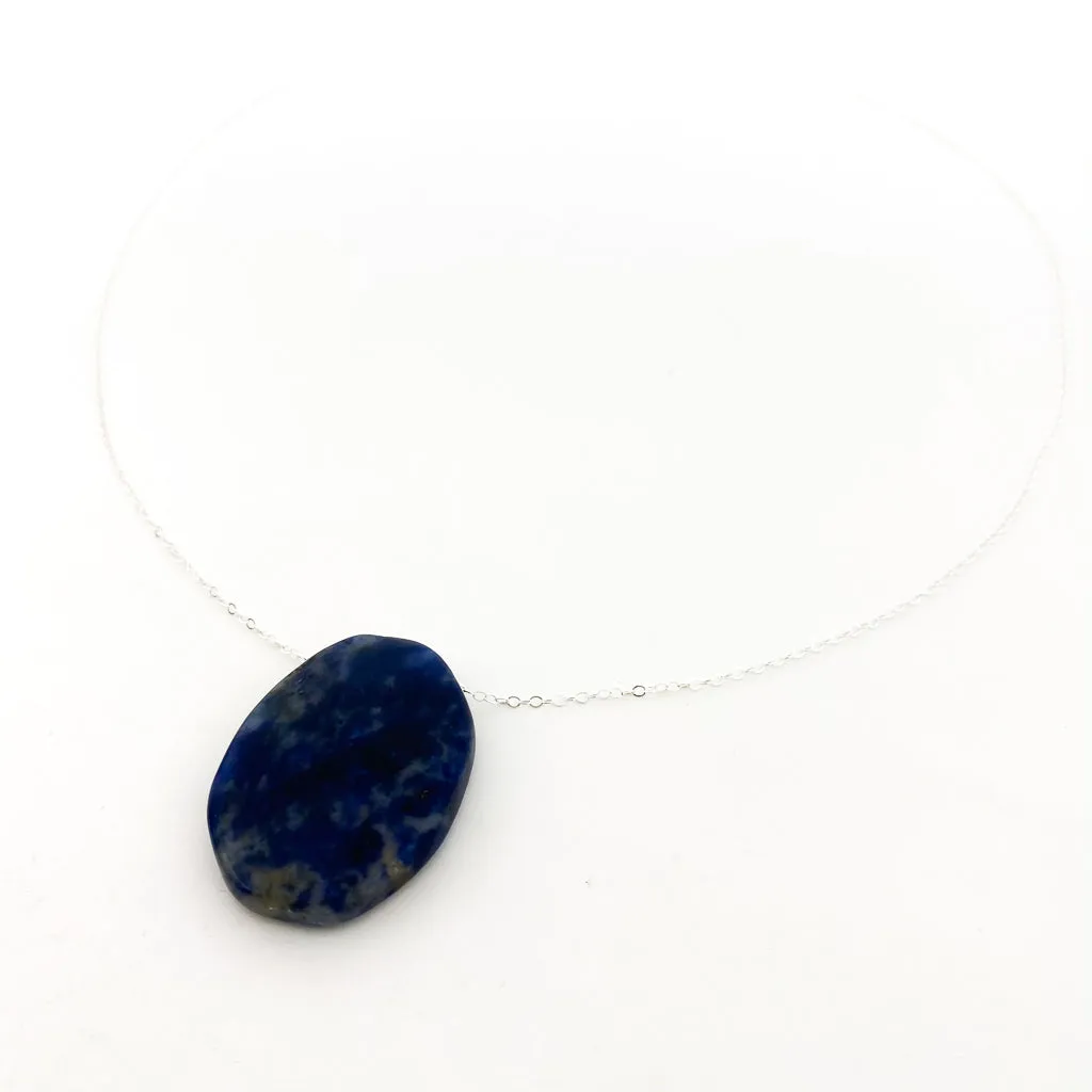 Large Smooth Oval Stone Necklaces