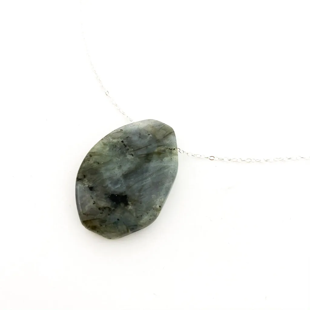 Large Smooth Oval Stone Necklaces