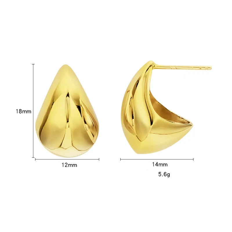 Large Teardrop Sleek Chic Earrings - Gold/Silver