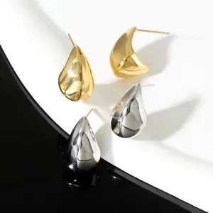 Large Teardrop Sleek Chic Earrings - Gold/Silver