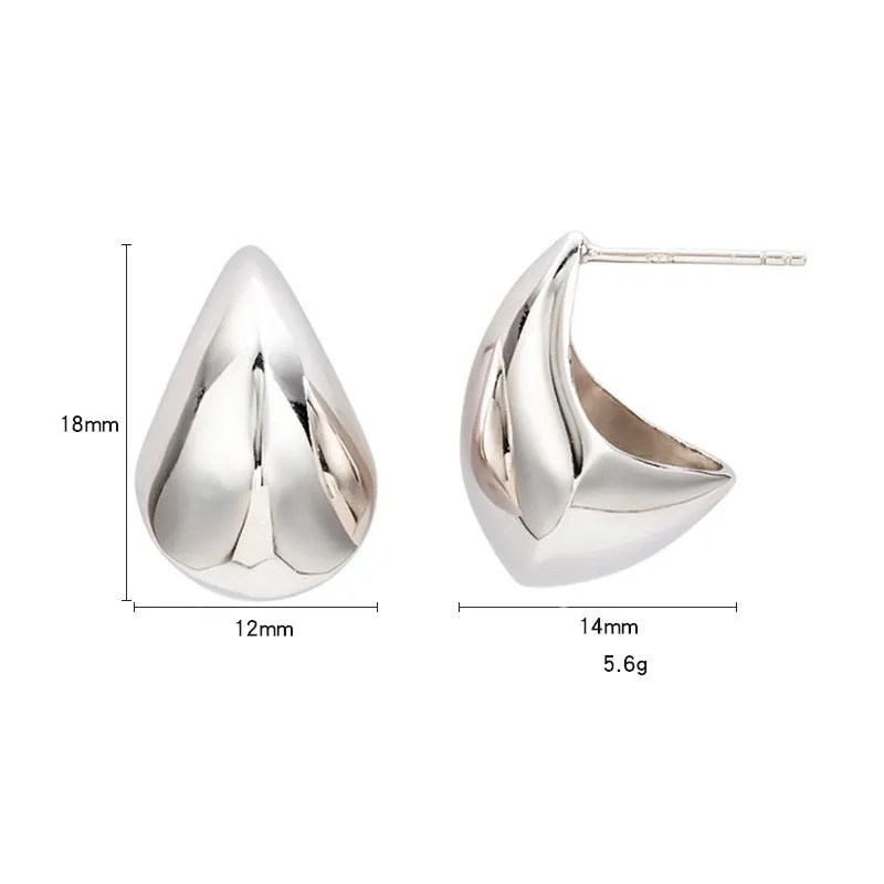Large Teardrop Sleek Chic Earrings - Gold/Silver