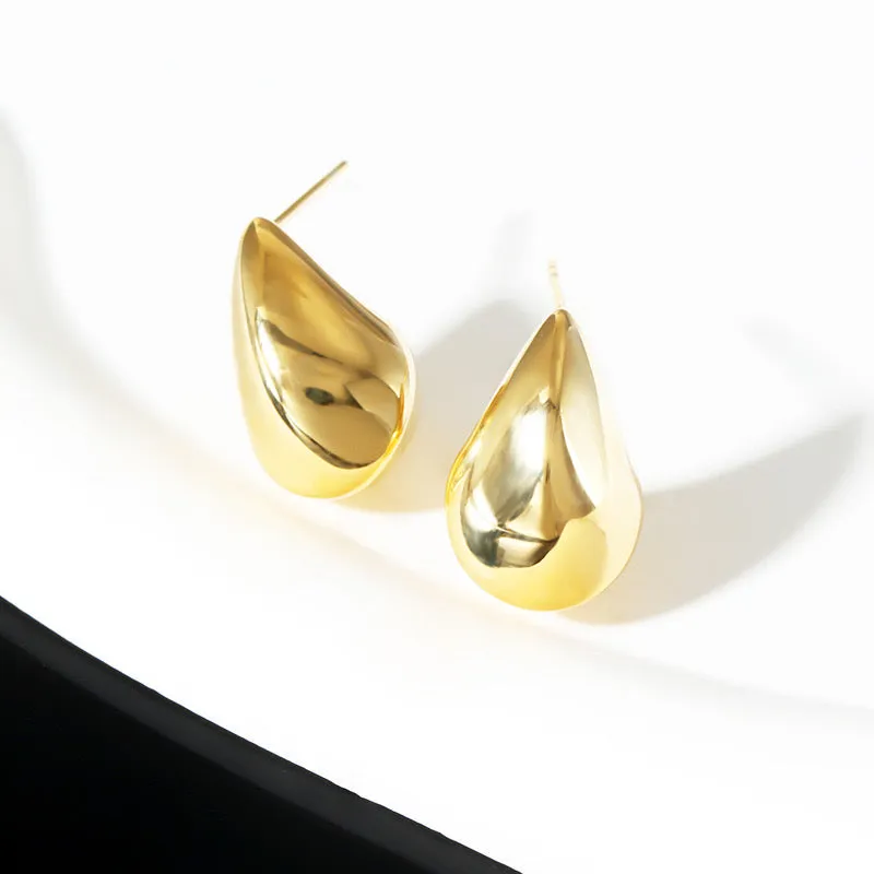 Large Teardrop Sleek Chic Earrings - Gold/Silver