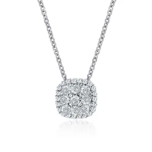 Layered Cushion Necklace Sterling Silver