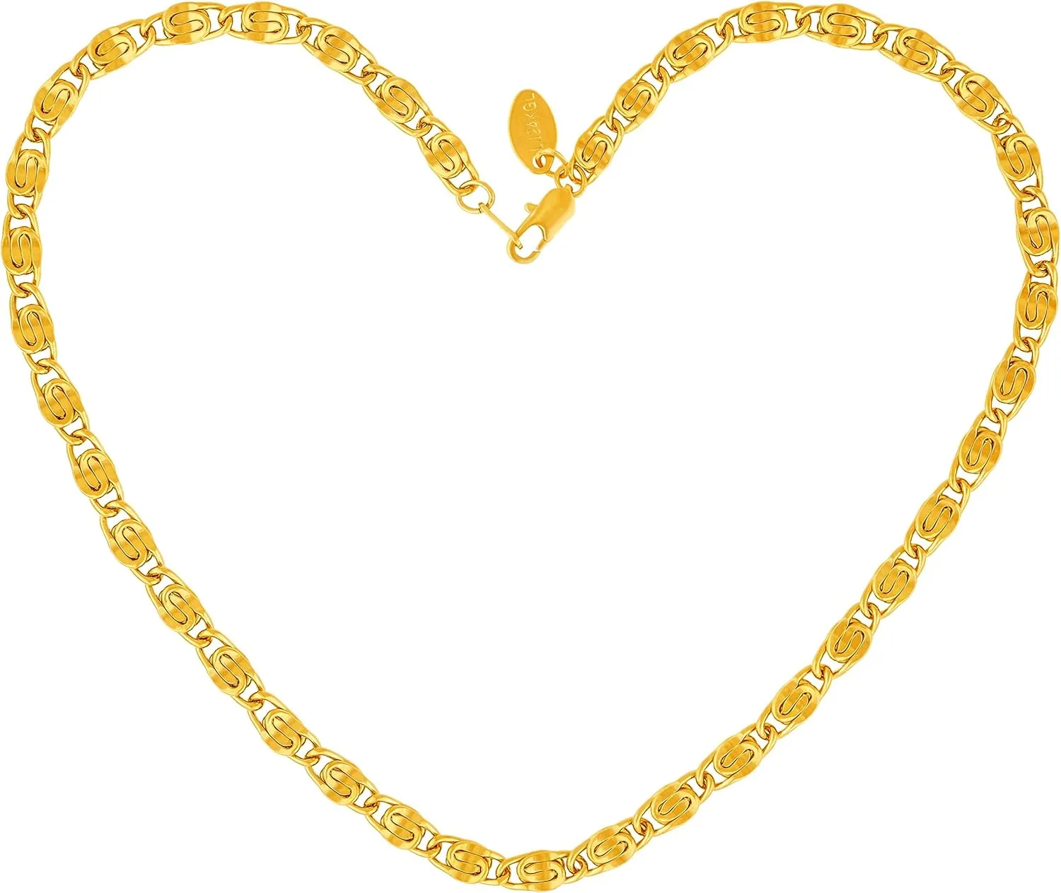LIFETIME JEWELRY Womens Gold Anklet 24k Gold Plated Diamond Cut Scroll Ankle Bracelet