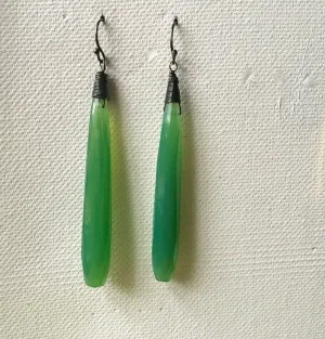Long Sleek Green Earrings SOLD