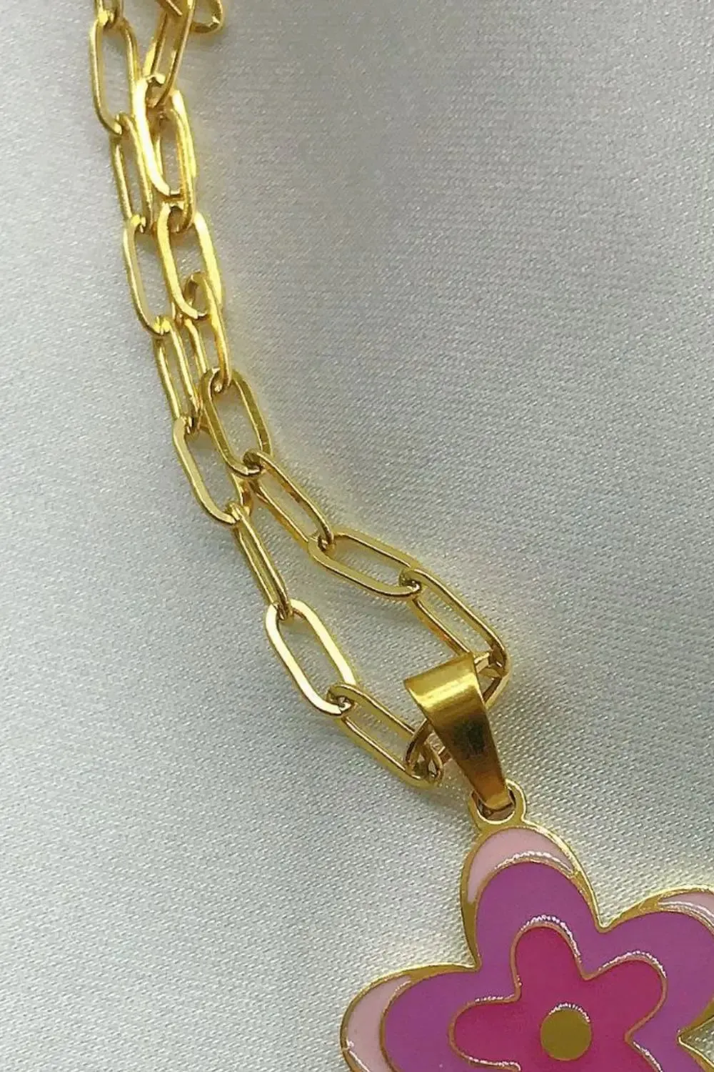 LOVCIA Flower Pendant Stainless Steel Necklace