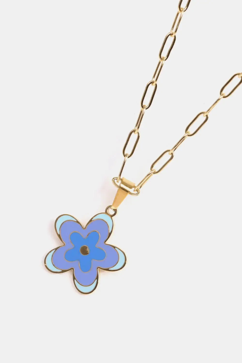 LOVCIA Flower Pendant Stainless Steel Necklace