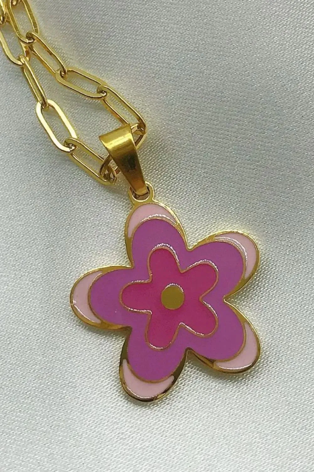 LOVCIA Flower Pendant Stainless Steel Necklace