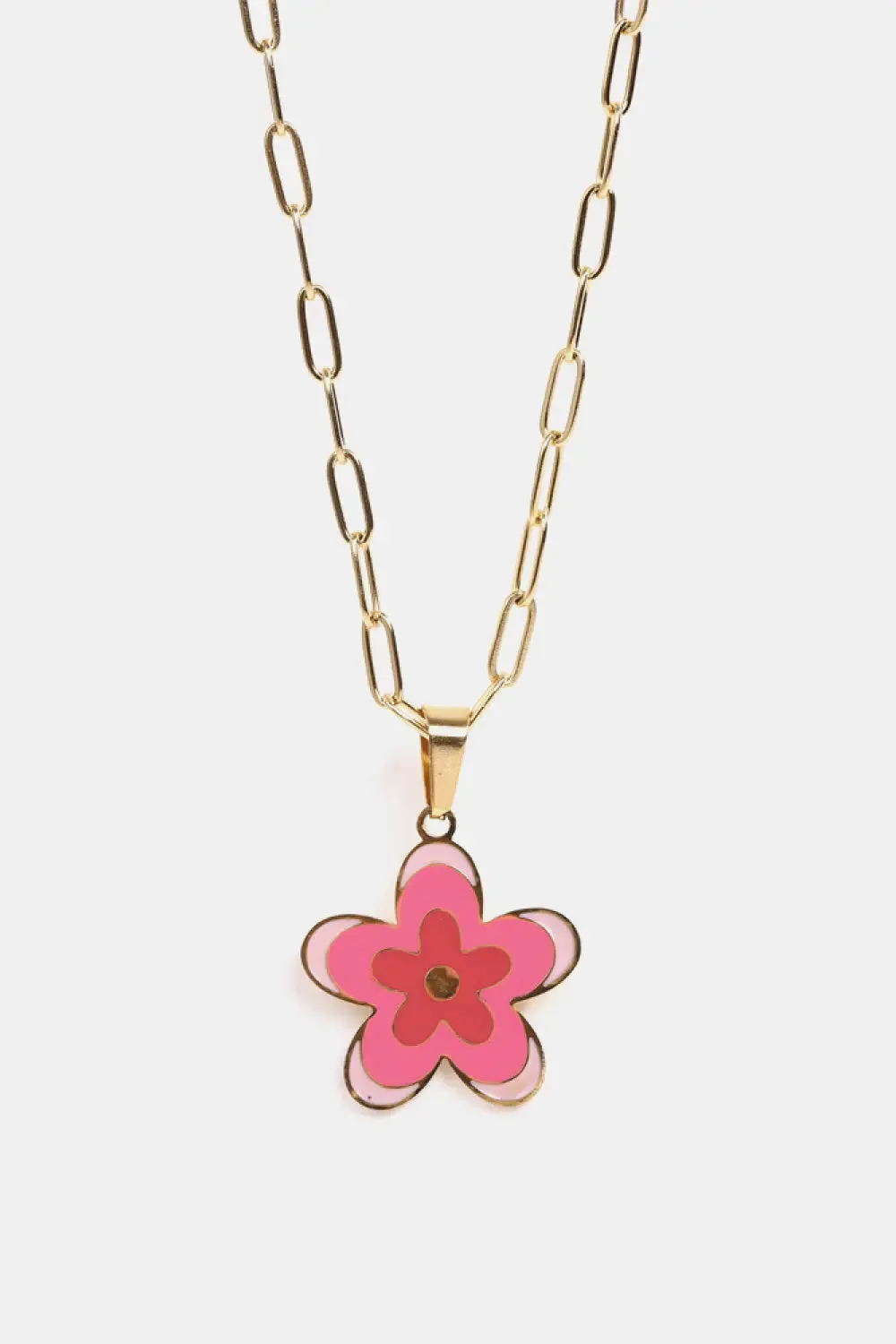 LOVCIA Flower Pendant Stainless Steel Necklace