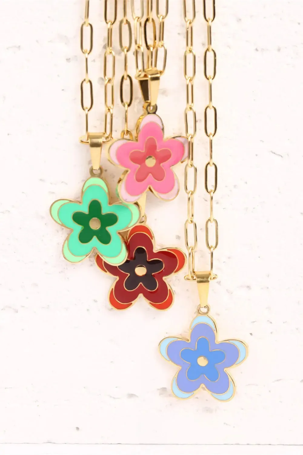 LOVCIA Flower Pendant Stainless Steel Necklace