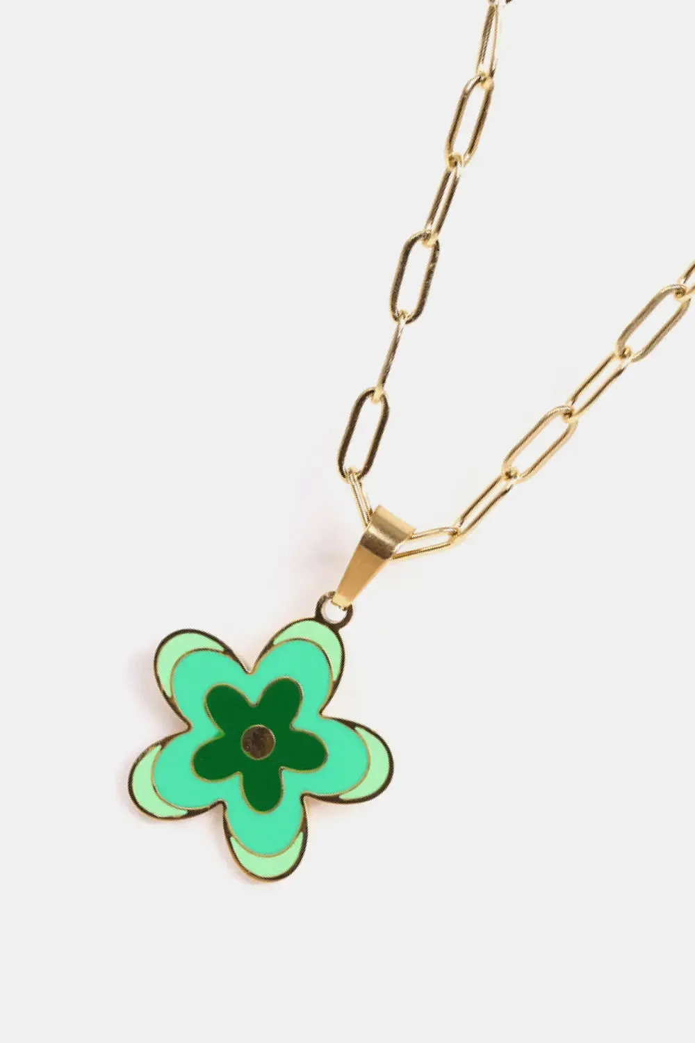 LOVCIA Flower Pendant Stainless Steel Necklace