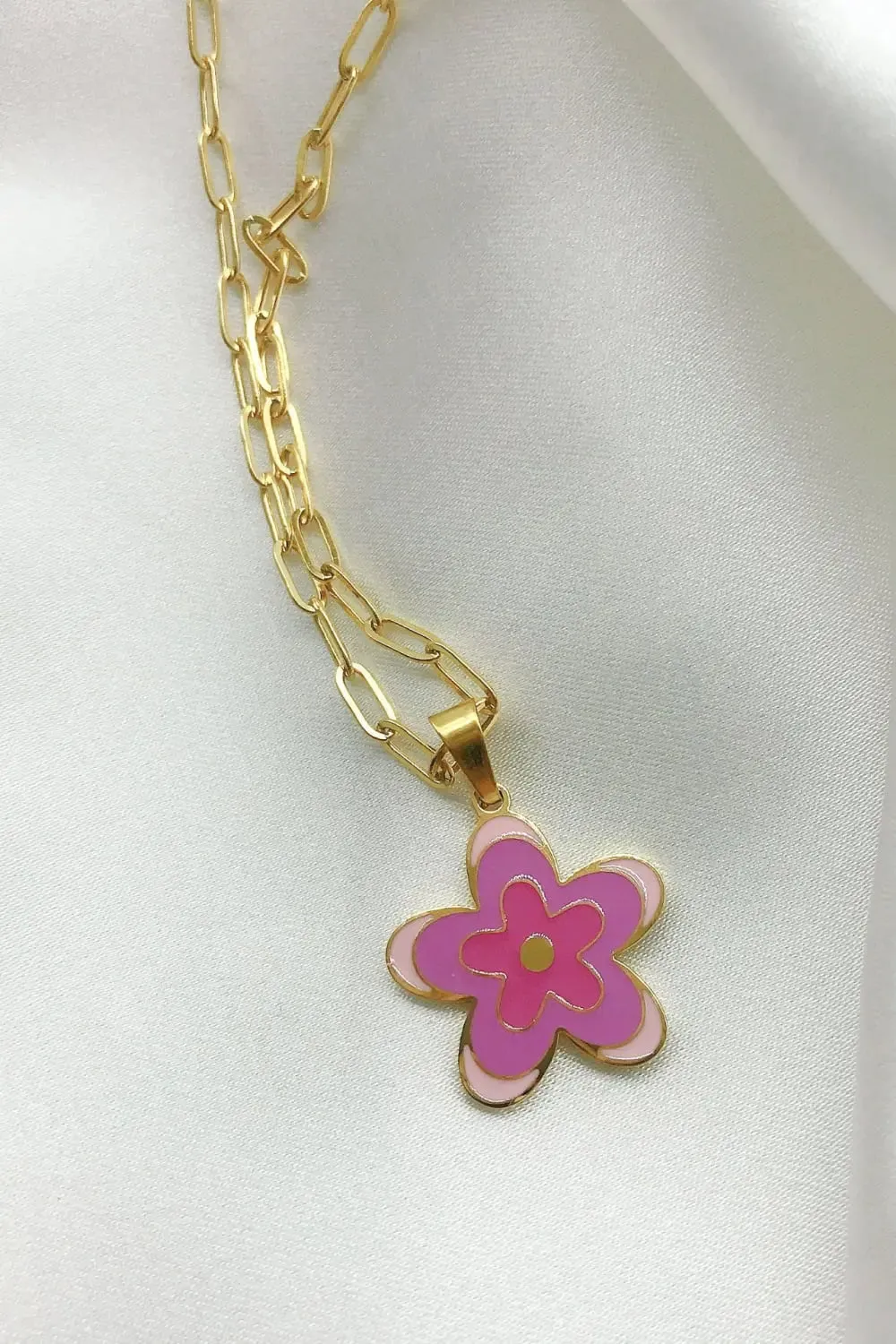 LOVCIA Flower Pendant Stainless Steel Necklace