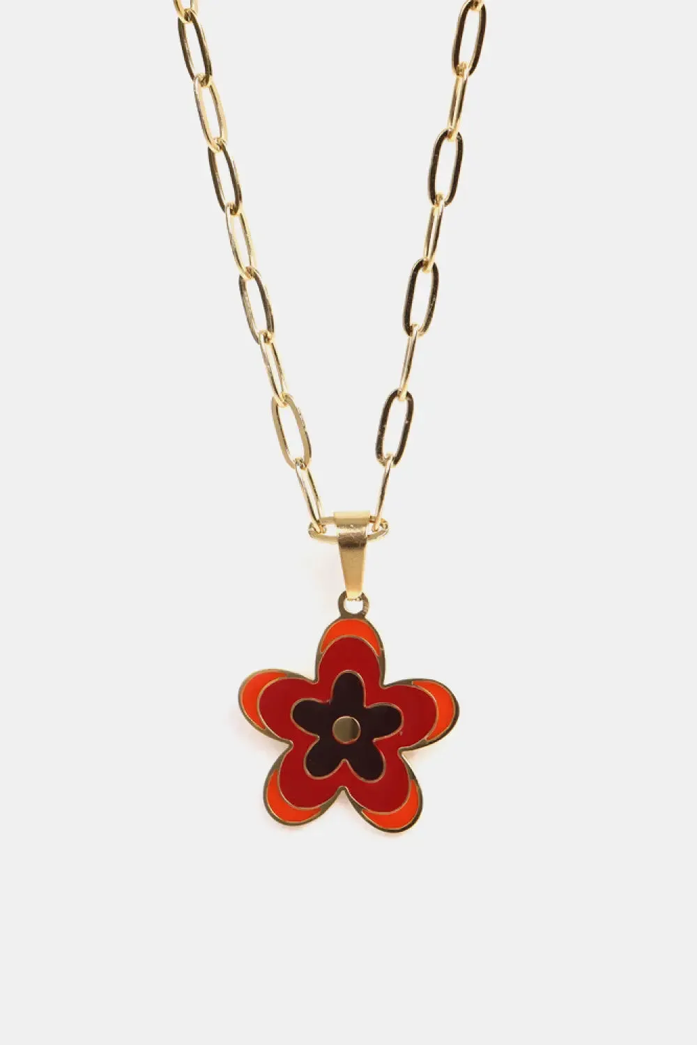 LOVCIA Flower Pendant Stainless Steel Necklace
