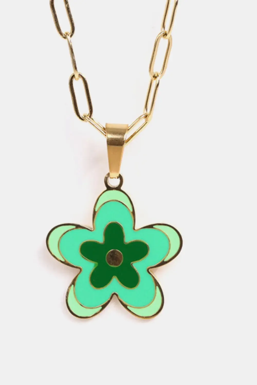 LOVCIA Flower Pendant Stainless Steel Necklace