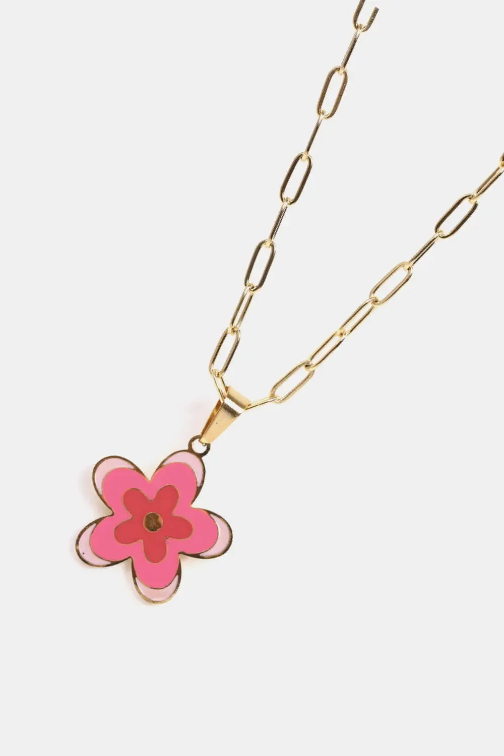 LOVCIA Flower Pendant Stainless Steel Necklace