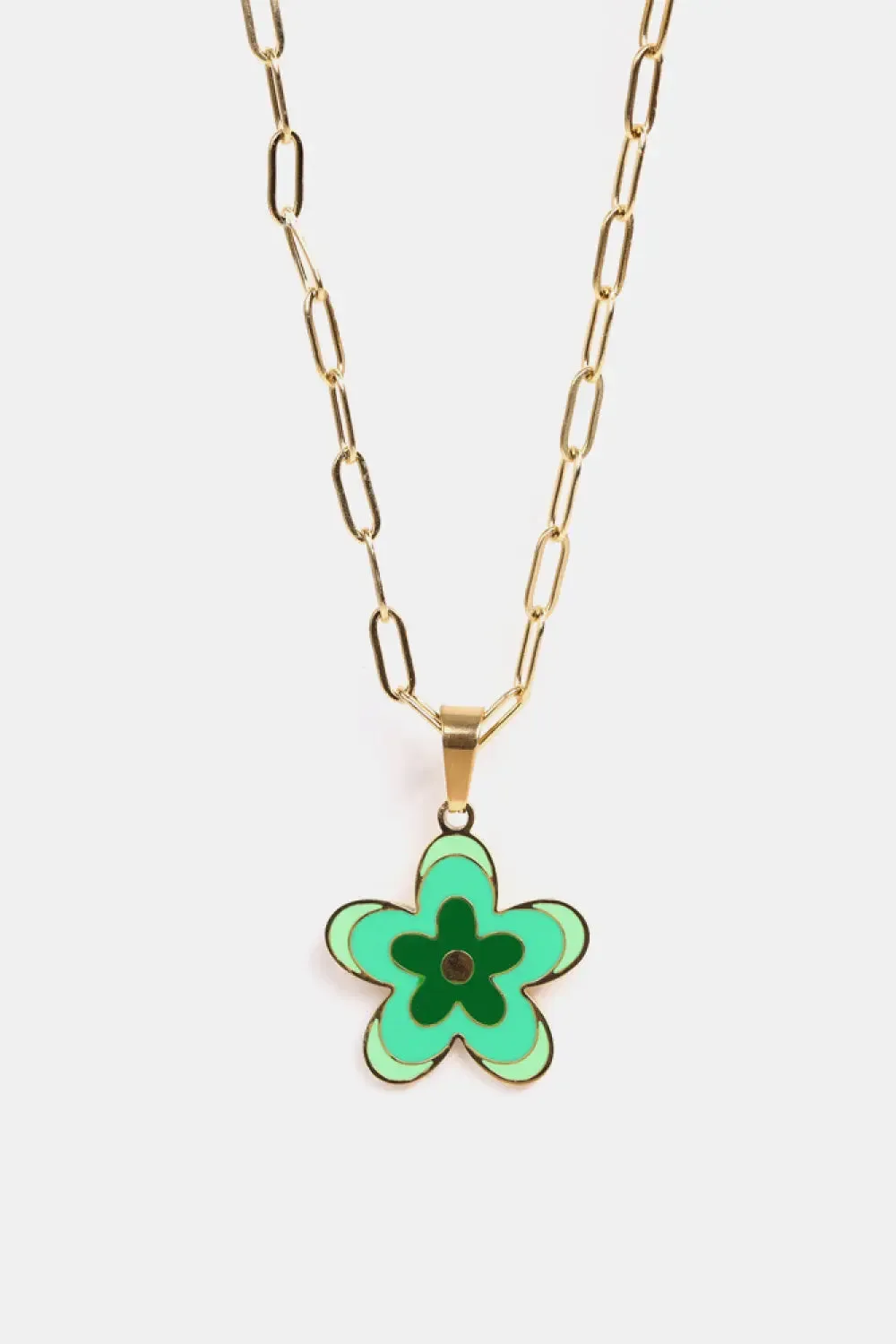 LOVCIA Flower Pendant Stainless Steel Necklace