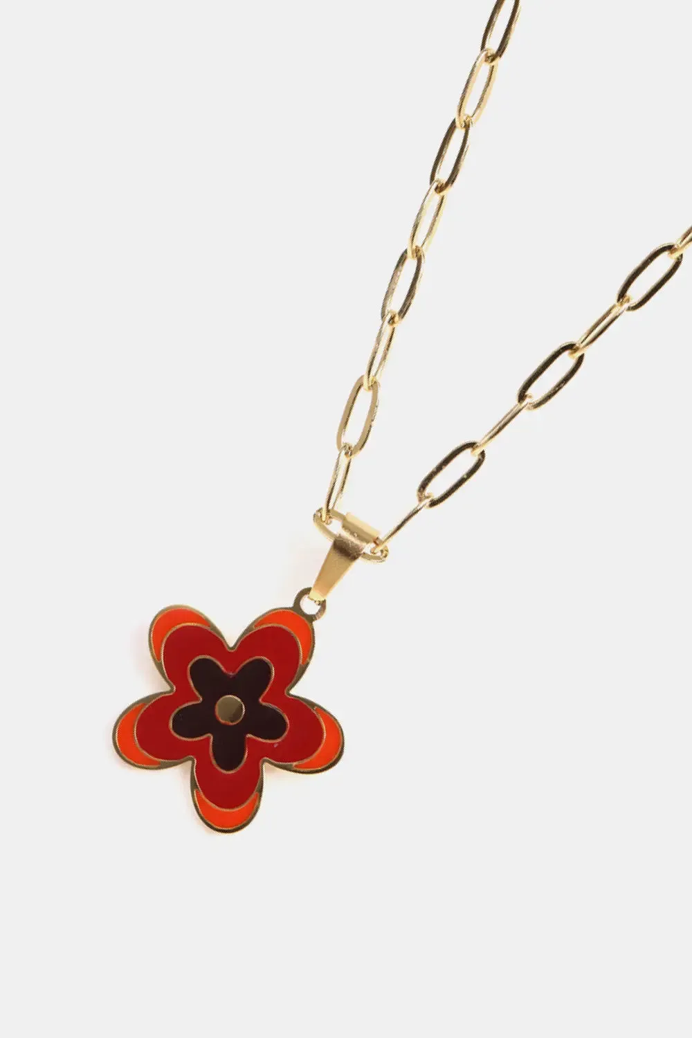 LOVCIA Flower Pendant Stainless Steel Necklace