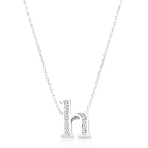 LOVCIA Sparkling Silver Tone H Letter Initial Necklace