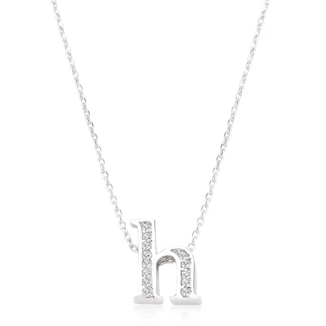 LOVCIA Sparkling Silver Tone H Letter Initial Necklace