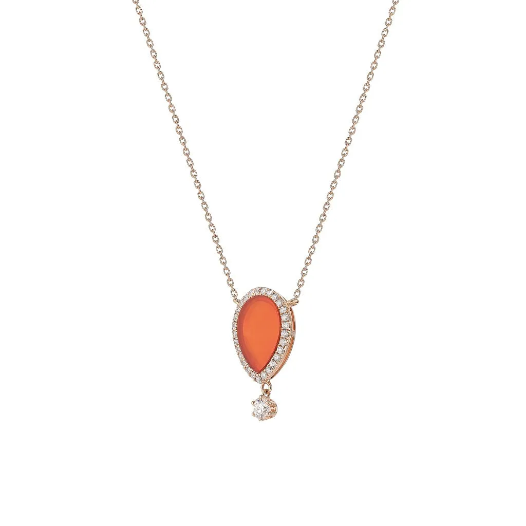LOVE NO.12 CARNELIAN DIAMOND NECKLACE