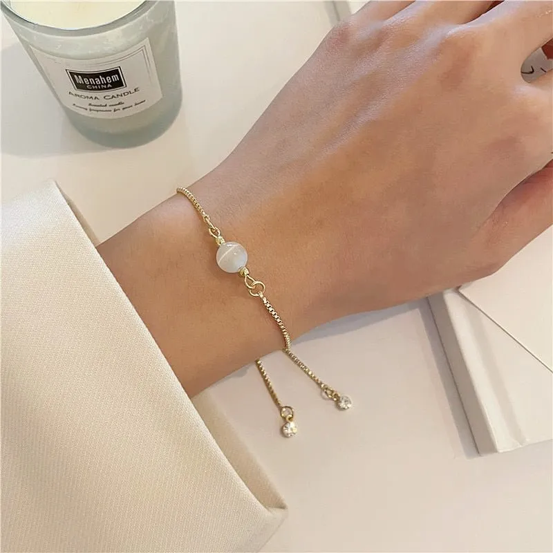 Luxury Baroque Pearl Bracelet Bee Pendant For Women Jewelry
