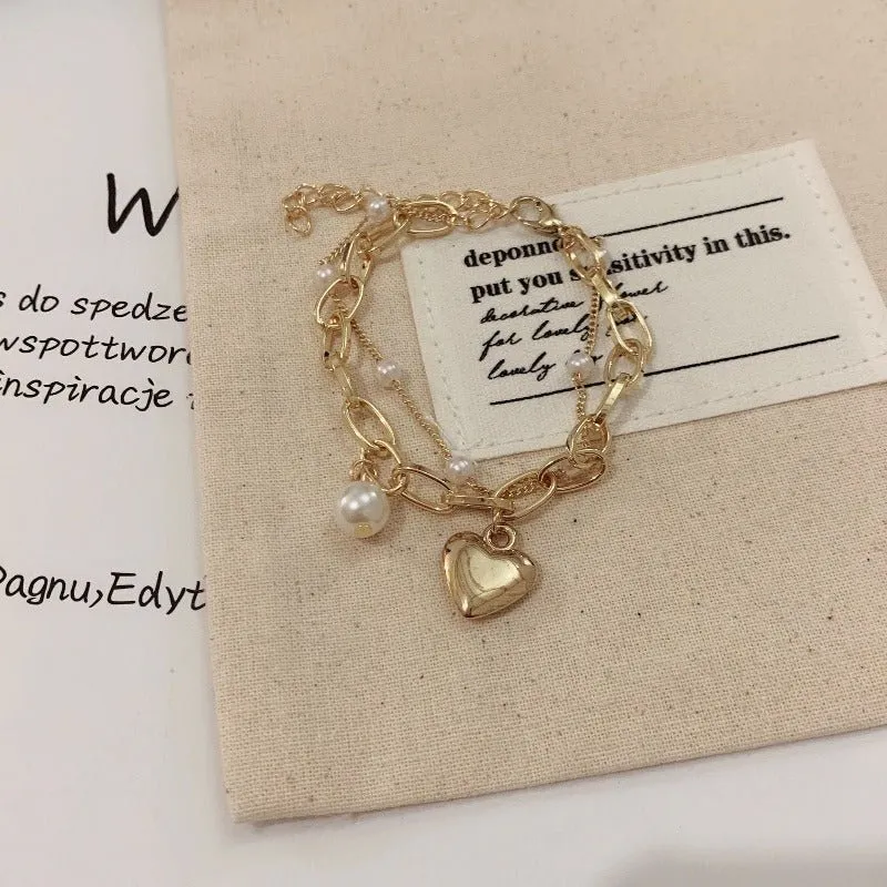 Luxury Baroque Pearl Bracelet Bee Pendant For Women Jewelry