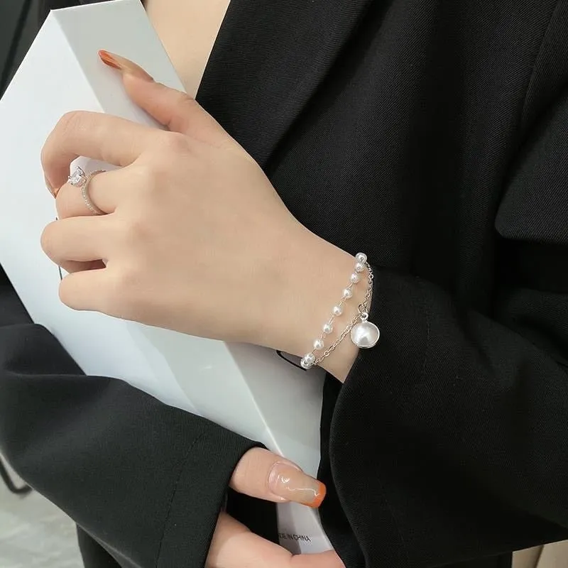 Luxury Baroque Pearl Bracelet Bee Pendant For Women Jewelry
