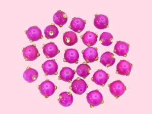 Magenta Kundan Work Beads